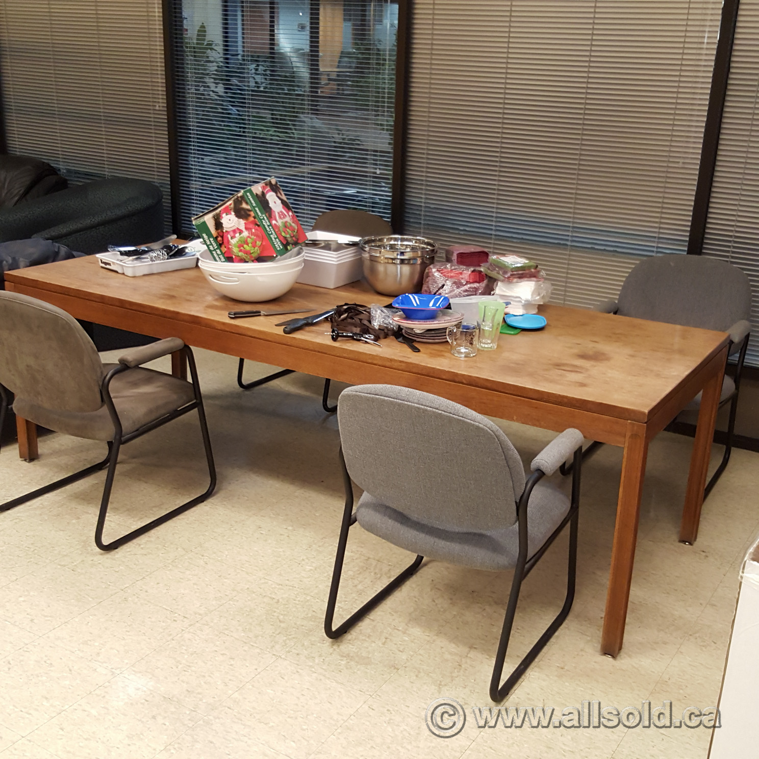 Rustic 8' Lunch Room Dining / Board Room Table Allsold.ca Buy